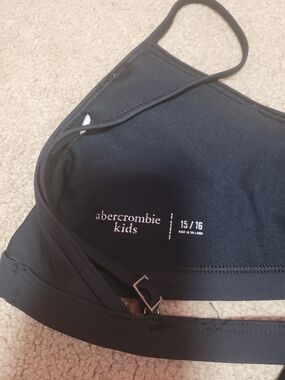 abercrombie kids black swim bralette top